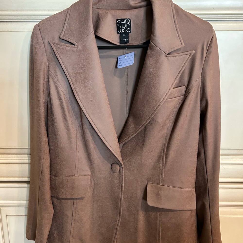 Clara sun woo vegan  leather blazer